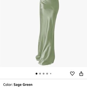 Elegant Sage Green Satin Skirt - Never Worn/ Opened - Duplicate Sent!